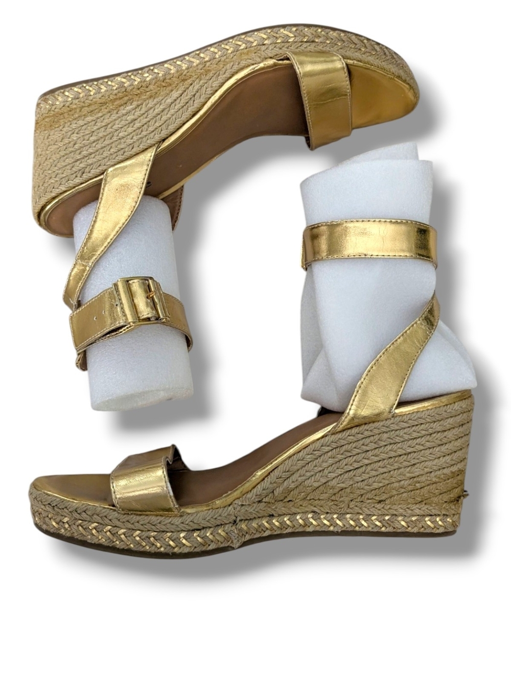 Lilly Pulitzer for Target Gold Espadrille Wedge Shoes Women's 10 - Picture 2 of 9